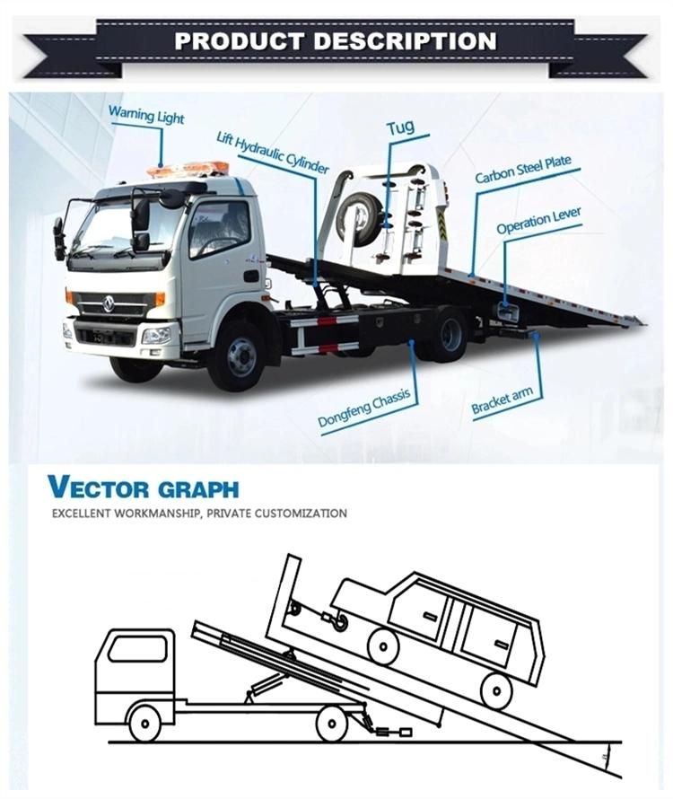 Japanese Isuz 3tons to 5tons Flatbed Type Wrecker Tow Truck