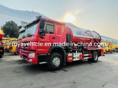 Sinotruk HOWO 4X2 High Pressure Pump 12000L 10cbm Sewer Cleaning Suction Truck