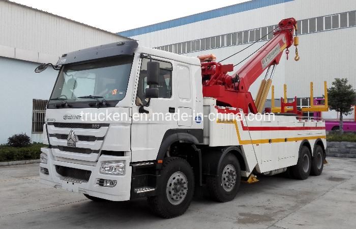 Breakdown Bus Vehicle Lifting Full Rotation 30ton 40ton Sinotruk HOWO Heavy Duty Rotator Tow Truck with Crane