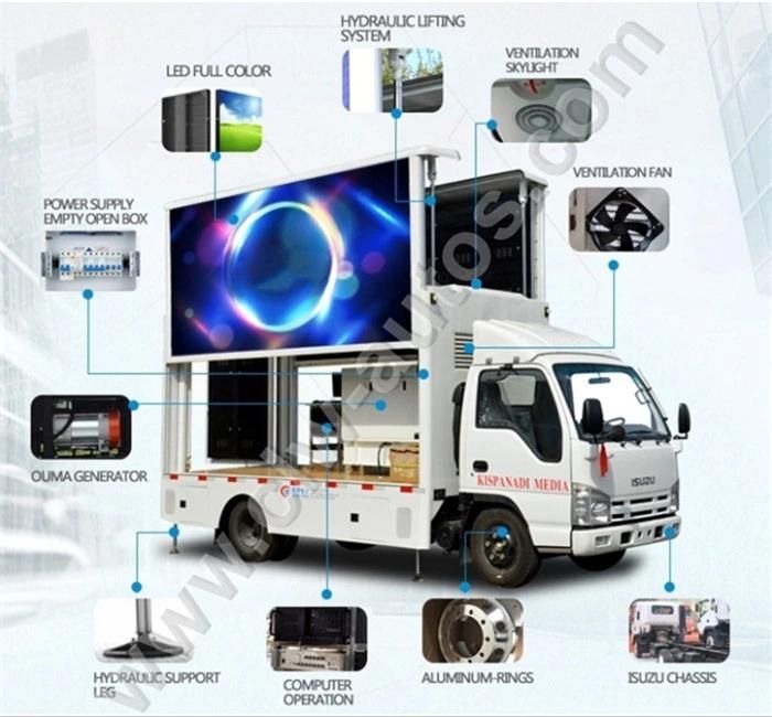 P4 P5 P6 LED Display Foton Advertising Truck Mobile Billboard for Outdoor Road Advertising
