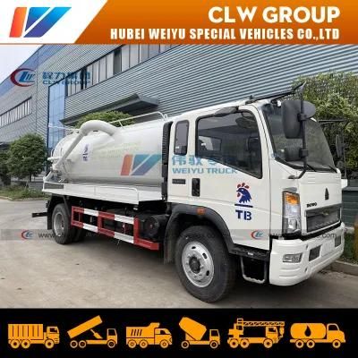 Sinotruk HOWO 8cbm High Pressure Sewer Dredge Vehicle Septic Tank Cleaning Truck Sewage Vacuum Suction Trucks