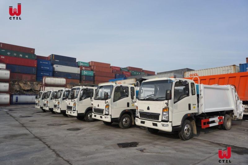 Sinotruk HOWO 4X2 Rhd/LHD 110HP 5-10cbm Compressed Compactor Garbage Truck