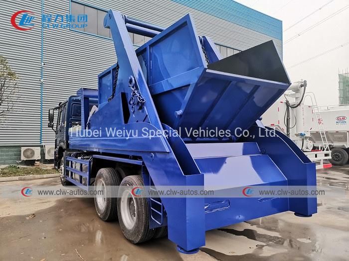 China Sino HOWO 6*4 Skip Loader Rubbish Transfer Vehicles 12cbm 12, 000liters Swing Arm Garbage Truck Waste Collector Truck
