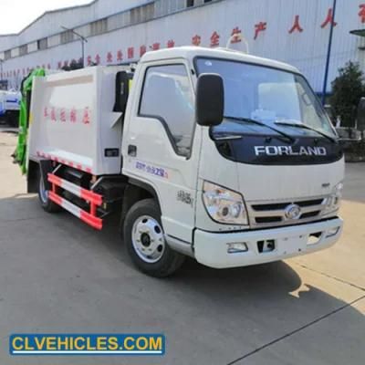 Foton 4X2 4cbm Refuse Collection Vehicle Garbage Compressed Compactor Truck