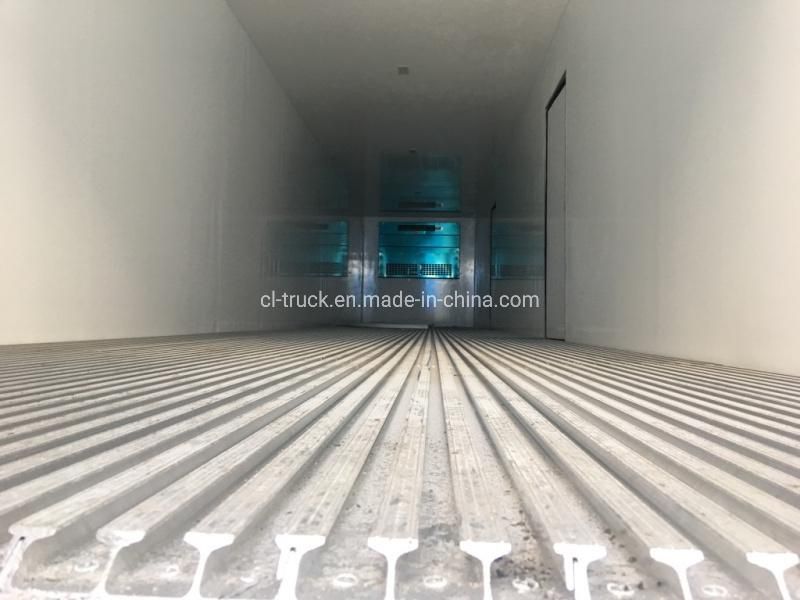 Tri-Axle 30tons -15 Degree Cooling Freezer Meat Hook Refrigerated Trailer with Thermo King Independent Refrigerating Unit