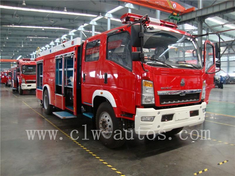 Sinotruk HOWO 4X2 6cbm 6000liters Fire Fighting Truck with Foam Water Tank