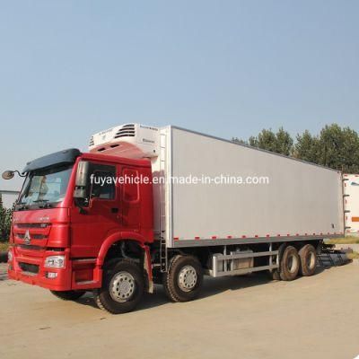 8X4 Heavy HOWO 30ton 35ton Frozen Food 9m Van Cargo Frozen Truck