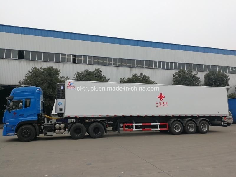 Tri-Axle 30tons -15 Degree Cooling Freezer Meat Hook Refrigerated Trailer with Thermo King Independent Refrigerating Unit