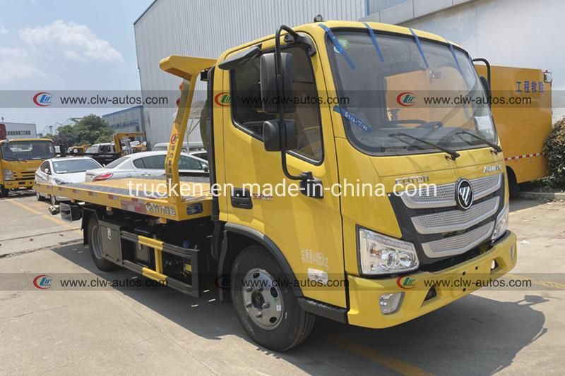 Foton Aumark 4X2 5t Hydraulic Platform Small Road Wrecker Flatbed Tow Truck for Sale