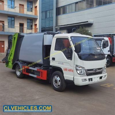 Foton Mini Garbage Truck 3cbm 4cbm Small Garbage Compactor Truck