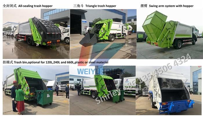 Dongfeng 6m3 8m3 Compactor Garbage Trash Rubbish Waste Management Recycling Lorry Waste Recycling Truck