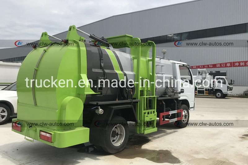 Side Loader Refuse Truck Dongfeng 4X2 120HP 6 Wheel 5m3 Small Hanging Bucket Garbage Truck