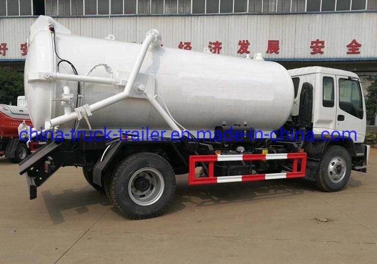 Isuzu Ftr 4*2 190HP 10m3 Tank Vacuum Sewage Suction Truck