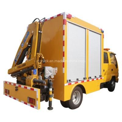 Top Quality Yellow Color Emergency Rescue Drainage Operation Truck with Crane