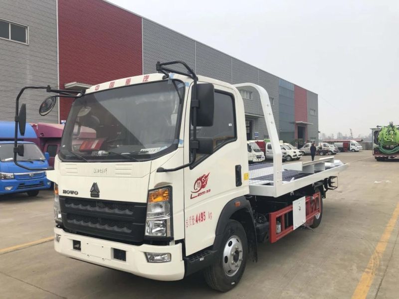 Sinotruk HOWO 4tons Flatbed Tow Truck 4ton 3-7t One-Towing-Two Platform Wrecker Heavy Duty Truck