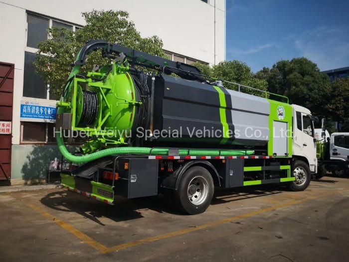 China Hot Sale Dongfeng 4*2 6cbm Sewage Vacuum Suction High Pressure Jetting Cleaning Truck 6, 000 Liters Sewage Suction Truck