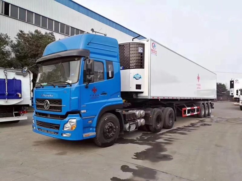 3 Axles Refeer Semi Trailer Truck -15c Loading Capacity Is 40tons Vans Cold Freezer Box Refrigerated Trailer Truck Cheap Price