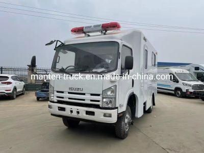Japan Brand Isuzu 4X4 Npr Series 700p off Road Transit Delivery Ambulance with GPS Monitoring