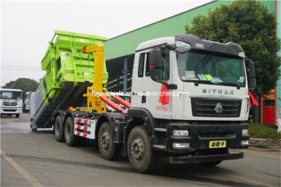 Sinotruk Sitark 8X4 25ton 25m3 25 Cubic Meters Hook Lift Garbage Truck