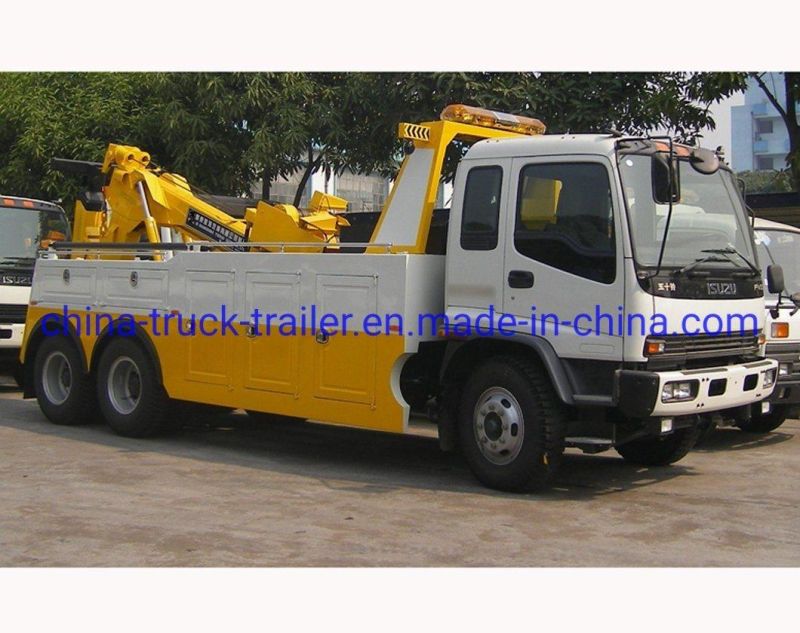 Japan Brand Isuzu 22t 301HP Flatbed Wrecker Towing Truck, Road Recovery Truck