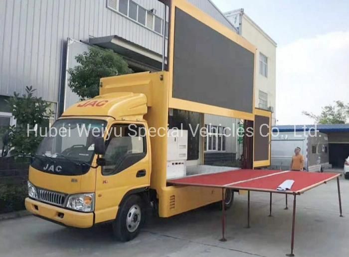 China Factory Price Chengli JAC LED Display Advertising Truck 3 Sides Screen Mobile Billboard Truck with Lifting Stage Function