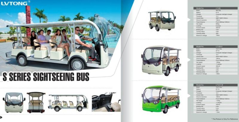 Strong Power Lithium Battery 11 Passengers Tourist Shuttle Vehicle (Lt-S8+3)