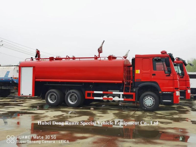 Sinotruk HOWO 6X4 Fire Fighting Truck Sprinkler Fire Engine with 15-20ton Water Bowser (Cusomtizing 2 Water Cannons)