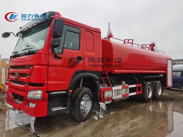 Sinotruk HOWO 6X4 371HP 20tons 20000liters Water Sprinkler Tank Fire Fighting Truck for Forest Rescue