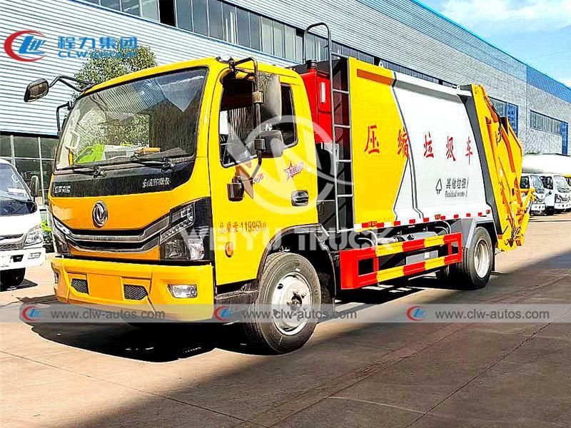Dongfeng Duolicar 7cbm 7000liters 6tons Garbage Compactor Truck Waster Removal for Sanitation Services