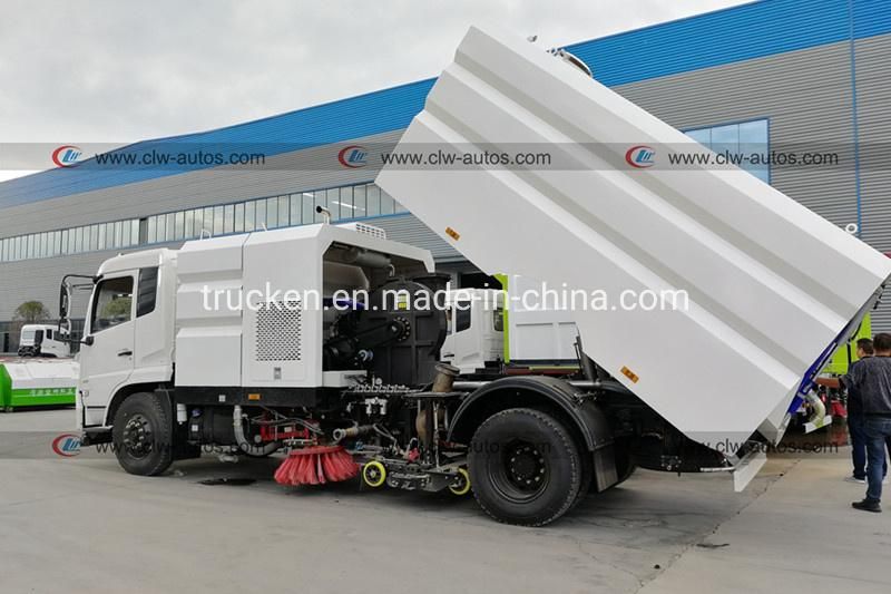China Dongfeng 6-Wheel 190HP Vacuum Suction Street Cleaning Truck 8cbm Road Washing Sweeper Truck