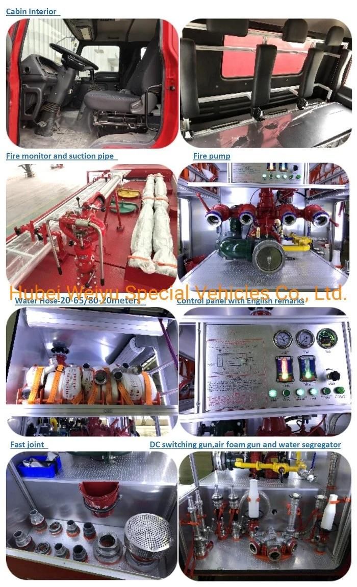 Sinotruk LHD Rhd 8000L Water Tank Fire Fighting Vehicle 6-Wheel HOWO 8tons Fire Engine