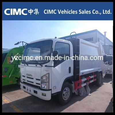 China Isuzu 700p Nqr 4HK1 Garbage Compactor Truck Price 6 Cubic