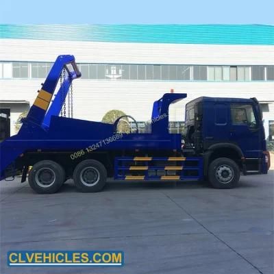 Sinotruk HOWO 4X2 6 Wheels 266HP Skip Loader Truck 5/6/7/8cbm Garbage Truck Skip Loader