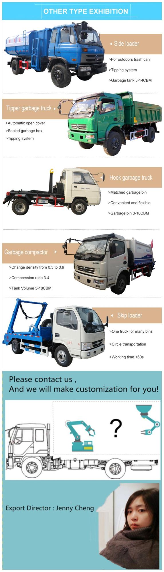 5cbm Trash Container Rubbish Lorry Refuse Transport Truck Waste Compactor Garbage Truck