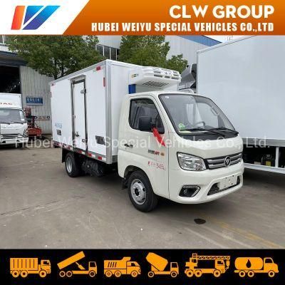 Foton Xiangling M1 Gasoline Refrigerated Truck Fresh Meat Vegetables Refrigerated Truck 4X2 Refrigerator Box Van Truck