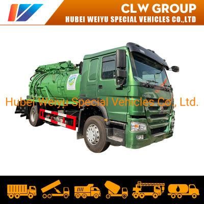 HOWO Combination Sewer Cleaning Truck High Pressure Drain Flushing Vacuum Tank 10tons