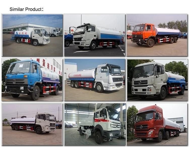 Export Rhd Water Tanker Truck 10000/12000/15000L 10/12/15cbm Water Bowser 190/210HP