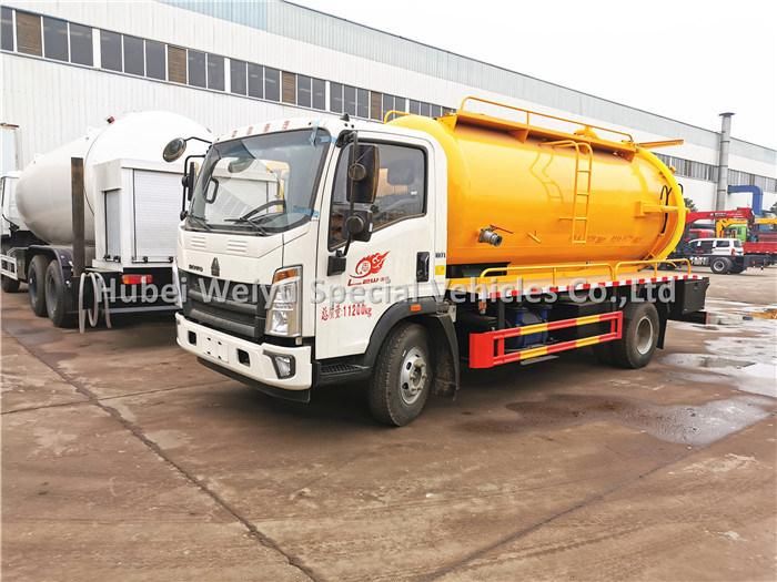 Sinotruk HOWO 8000liters Sewer Cleaning Truck High Pressure Sludge Cleaning Truck