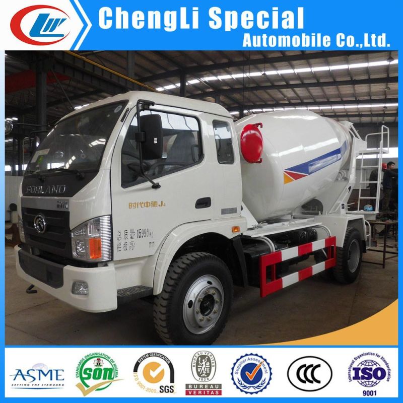 6-Wheel Small Forland 3.5 Cubic Meters Concrete Mixer Truck for Sale