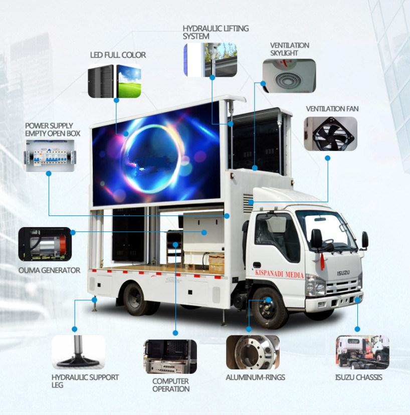 Good Quality P4 P5 P6 LED Advertising Truck with Stage and Lifting