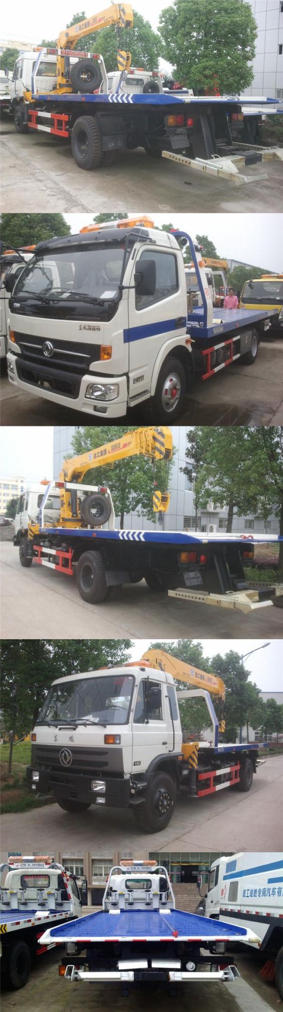 Euro3 Foton DFAC 4X2 3-8tons Flatbed Tow Truck Hydraulic Towing Truck