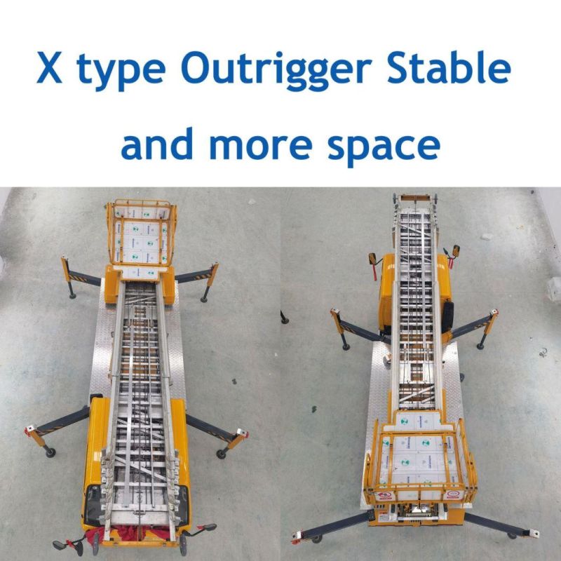 Telescopic Extension Ladders Platform Folding Stairs with Handrail Step for Petrochemical Industry