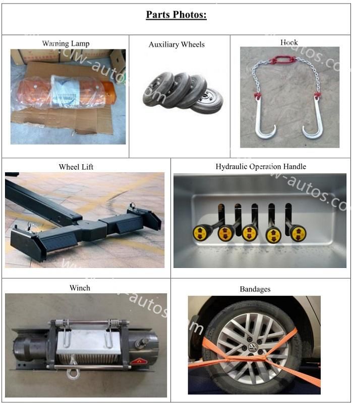 Customized Wrecker Tow Upper Body SKD Breakdown Tray Parts Road Recovery Equipment