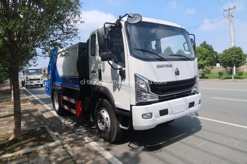 HOWO Light Compactor Garbage Truck 5m3 6tons