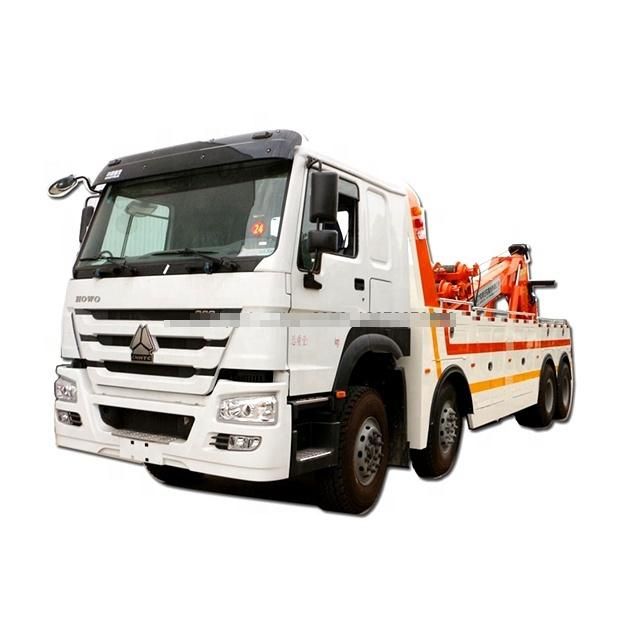 Shacman 8X4 Tow Load 20t Recovery Truck 10t Winch Diesel Engine Road Emergency Rescue Flatbed Wrecker Platform Towing Crane Truck with Telescopic Boom