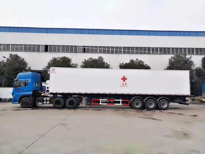 3 Axles Refeer Semi Trailer Truck -15c Loading Capacity Is 40tons Vans Cold Freezer Box Refrigerated Trailer Truck