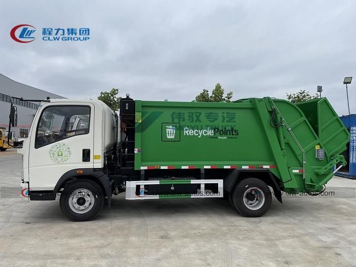 Sinotruk HOWO 4*2 Mini Garbage Recycle Truck 4t 5tons 6cbm 6m3 Light Refuse Collector Small Garbage Trucks