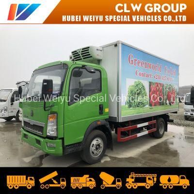 Sinotruck HOWO 5tons Freezer Van Truck Thermo King Refrigerator Unit Meat Fish Vegetable Transport Truck