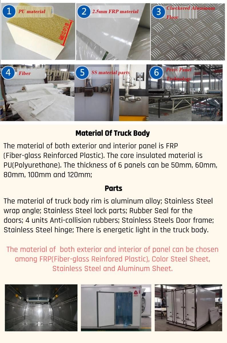 Bueno Refrigerated Truck Body for Fresh Vegetables Fish Frozen Meat Seafood