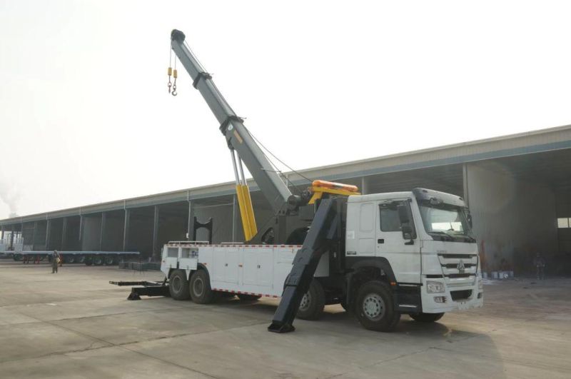 China Heavy 10 Wheel 360 Degree Rotator 50ton Road Wrecker Tow Trucks 50ton HOWO Towing Wrecker Truck